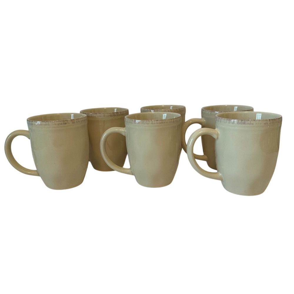 RACHAEL RAY "Cucina" Almond Cream Mug/Cup set of 6 -HTF/RARE